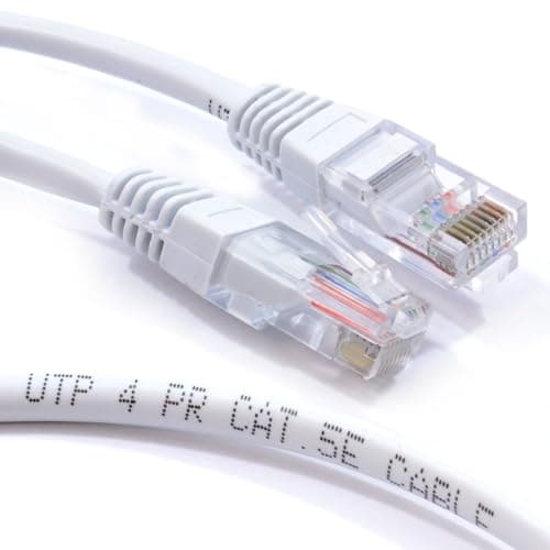 Image of kenable White Network Ethernet RJ45 Cat5E-CCA UTP PATCH 26AWG Cable Lead 3m