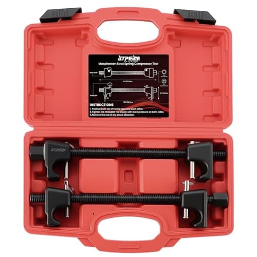 Image of ATPEAM Macpherson Strut Spring Compressor 2pc Heavy Duty Coil Spring Compressor Strut Remover Installer Tool 7/8in Socket 1/2in Drive (Red)