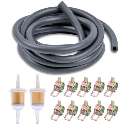 Image of 13 Motorcycle Inline Fuel Filter Kit: 2 x 6mm/8mm Diesel Petrol Filter, 2m Fuel Line & 10 Hose Clamps for Car Motorcycle Oil Lawn Mower