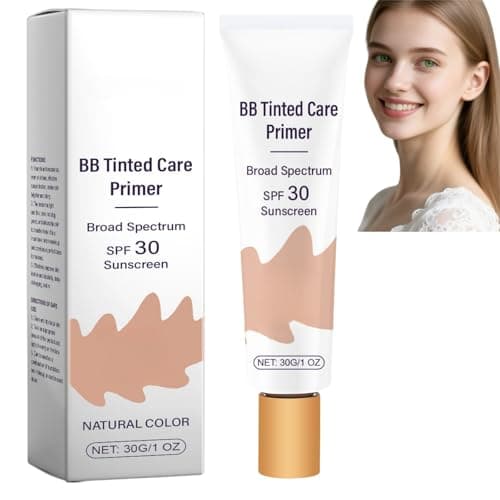 Image of BB Blur Tinted Moisturizer SPF 30,All-in-One Primer,Foundation&Concealer with Glow,Hydrating&Matte Finish,BB Cream Tinted Care Primer,Sweat-Resistant,Natural Flawless Coverage for Mature Skin(Natural)