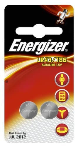 Image of Energizer 186 Alkaline Button Cell Batteries, Pack of 2