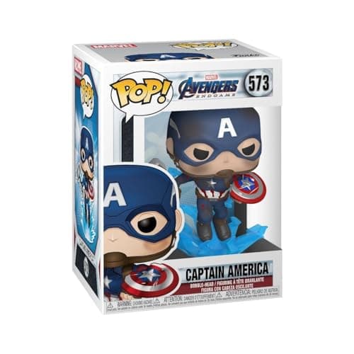 Image of Funko Pop! Marvel: Avengers Endgame - Captain America with Broken Shield & Mjolnir - Vinyl Collectible Figure - Gift Idea - Official Merchandise - Toy for Children and Adults
