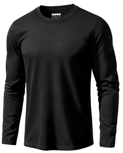 Image of EKLENTSON Men's Long Sleeve T Shirts Cotton Crewneck T-Shirts Casual Basic Plain Spring Soft Work Tee Shirts Black,M
