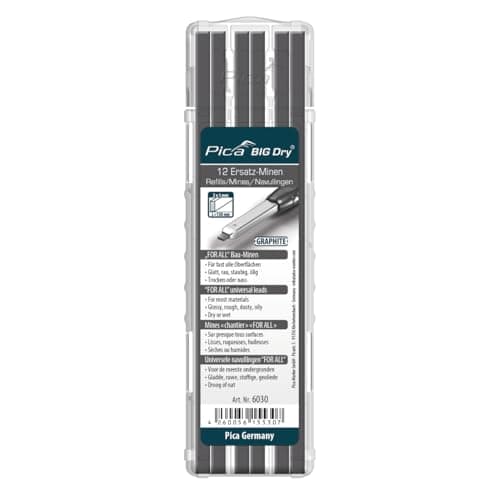 Image of Pica BIG DRY Marker Pen Pack of 12 Pencil Refills Black Graphite Only 6030