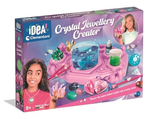 Image of Clementoni Crystal Jewel Creator – Learn About Crystals & Make Wearable Jewellery with Giant Crystals and Gemstones for Kids 8+