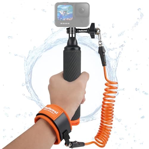 Image of Action Camera Non-Slip Handler Floating Hand Grip Holder Mount w/Steel-cored Safety Strap for GoPro Insta360 Akaso Underwater Camcorder Scuba Diving Snorkeling Surfing Rafting Kayaking Selfie Stick