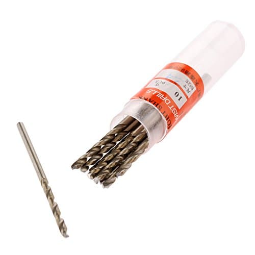 Image of Mtsooning 10-Piece 2mm Mini HSS Twist Drill Bit Set, Titanium Coated Micro Drill Bits for Metal, Wood, Plastic, DIY & Model Making