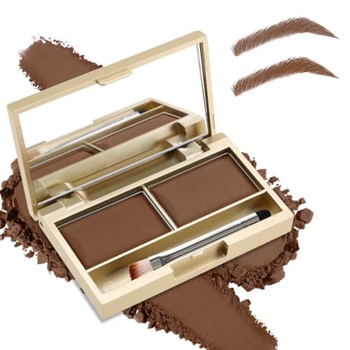 Image of Boobeen Eyebrow Powder Kit, 2-color Waterproof Eyebrow Palette Makeup to Definer & Filler Brows, Eyebrow Color Powder Shape Natural Looking Brow - with Mirror Brush (03# Light+Dark Coffee)