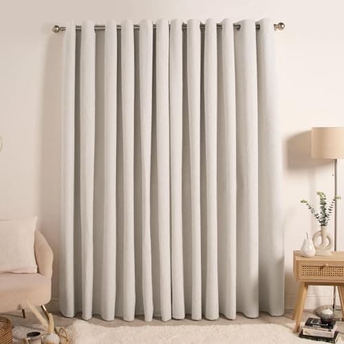 Image of OHS Eyelet Boucle Thermal Curtains Cream, Decorative Blackout Curtains for Bedroom Home Super Soft Modern Thermal Blackout Curtains, 66x72”