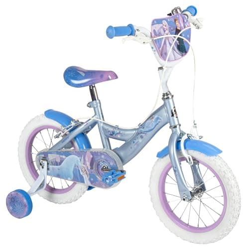 Image of Huffy Disney Frozen 14" Kid’s Bike, aged 4-6 years, Dual Calliper Brakes, Removable Stabilisers, Adjustable Seat, Blue