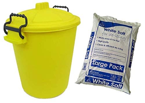 Image of KetoPlastics 50L coloured grit bin with 10kg rock salt (YELLOW)