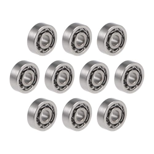 Image of TOP-VIGOR 10Pcs 681 Deep Groove Ball Bearings, Z2 1mm x 3mm x 1mm Double Sealed Industrial Bearings, Open Type Chrome Steel Skateboard Bearings for Electrical Instrument Equipment