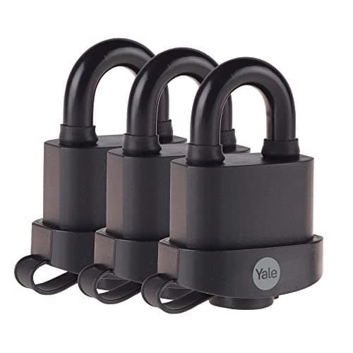 Image of Yale - Y220B/51/118/3 High Security 51mm Weatherproof Padlock, Pack of 3 - Open Hardened Steel Shackle - 3 Keys