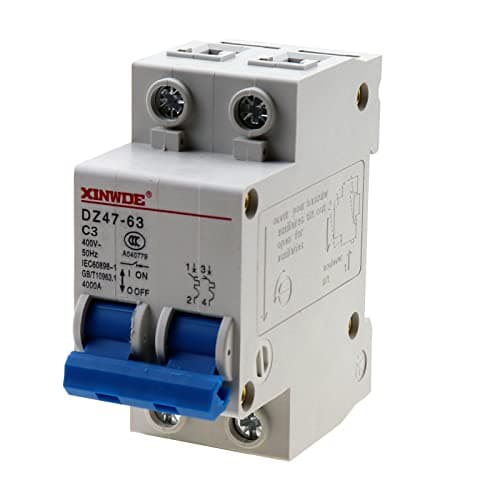 Image of RKURCK 2 Pole 400V Low-voltage Miniature Circuit Breaker 3A Din Rail Mount DZ47-63 C3