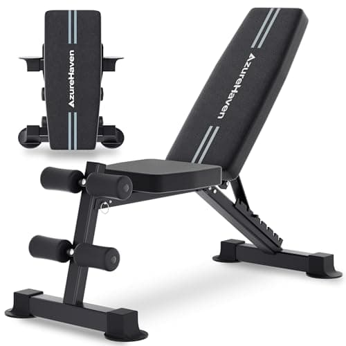 Image of AzureHaven Adjustable Foldable Weight Bench, 360kg Capacity Dumbbell Workout Bench - 7-Position Home Gym Bench,Compact Folding Exercise Bench for Home