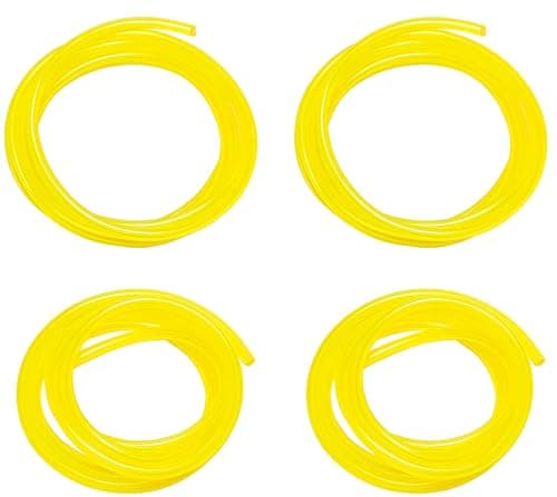 Image of 4 Sizes Fuel Hose - Universal Fuel Line Hose Tube for Chainsaws, Lawn Mowers, String Trimmers, Snow Blowers, Blowers, Weedeaters, Water Pumps, Small Engines – Yellow – Includes Hose Clamps for Outdoor