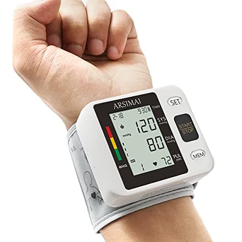 Image of Blood Pressure Monitor - Wrist Accurate Automatic High Blood Pressure Monitors Portable LCD Screen with Storage Case and Adjustable Cuff Powered by Battery -Black