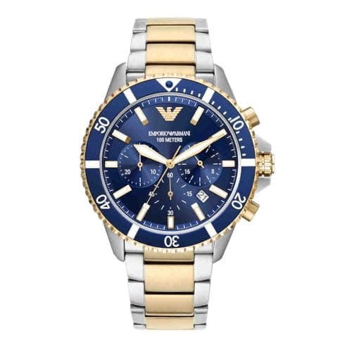 Image of Emporio Armani Watch for Men , Chronograph movement, 43mm Silver / Steel Stainless Steel case with a Stainless Steel strap, AR11362
