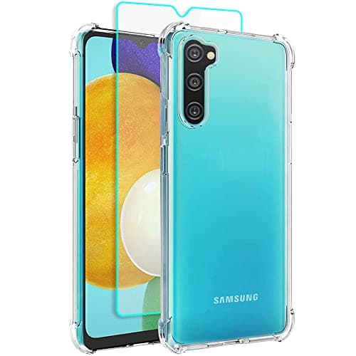 Image of Samsung A13 Case, Samsung Galaxy A13 Case and Screen Protector, Shockproof Crystal Clear Slim Soft Silicone TPU Protective Phone Cover for Samsung Galaxy A13 5G (Transparent)