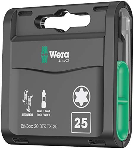 Image of Wera 05057774001 BTZ TX25 Bi Torsion Long Life All-Purpose Bit-Box for Drill/Drivers Torx, 0 W, 0 V, Black, 25 x 25 mm, 20-Piece