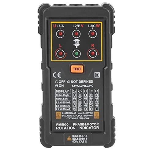 Image of Three-Phase Motor Rotation Indicator - Portable Handheld MS5900 Motor Phase Rotation Tester