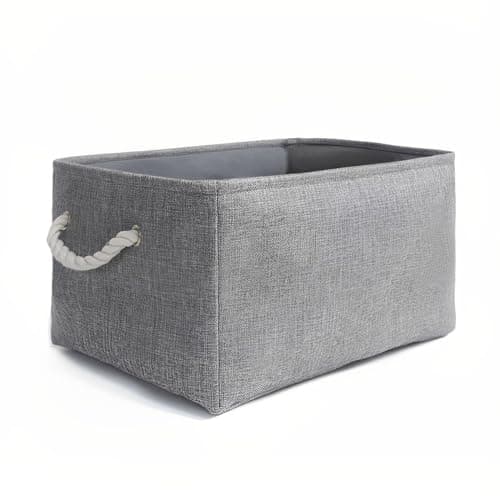 Image of Mangata Foldable Storage Box, Large Thickened Fabric Storage Basket with Handles for Shelves Toy (L, Grey)