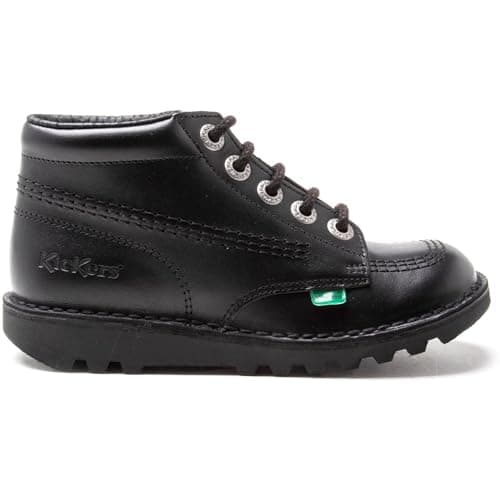 Image of Kickers Junior Kick Hi J Black Classic Boot 1-KF0000409BTW 2 UK, 34 EU