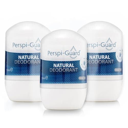 Image of Perspi-Guard Natural Deodorant Roll-On for Women & Men, Aluminium Free, Long-Lasting Odour Protection, Aloe Vera, Vegan, Paraben Free, 50ml, 3-Pack
