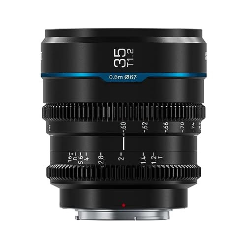 Image of SIRUI Night Walker 35mm Manual Focus Cine Lens, T1.2 Large Aperture S35 Frame Prime Lens for M4/3 Mount Cameras, For BMPCC4K, GH5II, GH5S, GH6, Z Cam (MS35M-B, MFT Mount, Black)