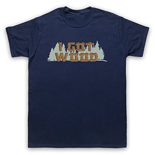 Image of My Icon Art and Clothing Shaun Dead I Got Wood Zombie Horror Comedy Film Funny Slogan Mens T-Shirt, Navy Blue, Small