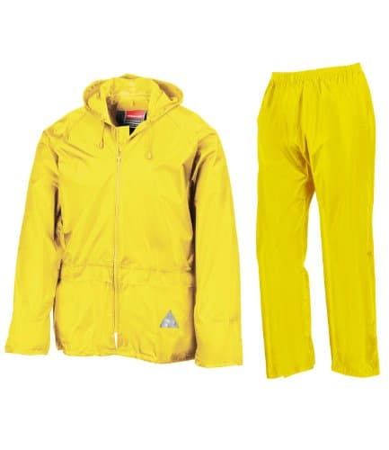 Image of Result Men's Heavyweight Waterproof Jacket And Trouser Set Fluorescent Yellow Large