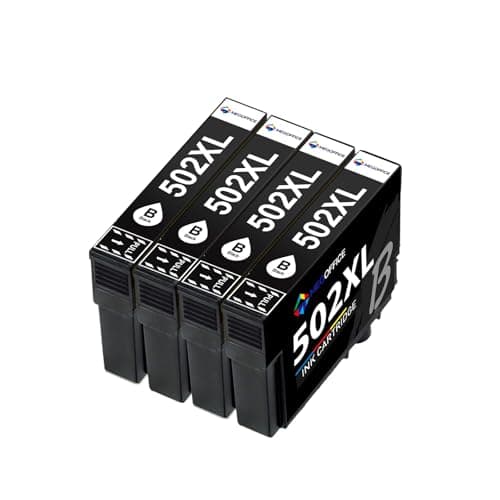 Image of MEGOFFICE Compatible Ink Cartridges Replacement for Epson 502xl for XP-5100 XP-5105 XP-5150 XP-5155 WF2860 WF2865 WF2880 WF2885(4 Black)