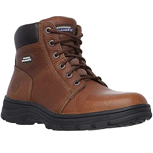 Image of Skechers Men's Workshire Classic Boots, Brown Embossed Leather, 8 UK