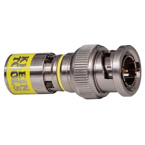 Image of KLEIN TOOLS VDV813-613 BNC-Connector for RG6/6Q Coaxial Cables, Universal Compression Connectors, Male, 35-Pack