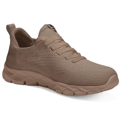 Image of Womens Trainers Running Shoes Jogging Fitness Sneakers Lightweight Breathable Walking Gym Sports Casual Trainers Tennis Shoes，Brown Size 5.5 UK