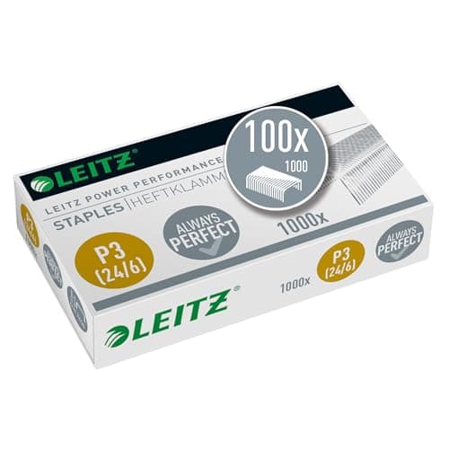 Image of Leitz Power Performance 557000000 Staples P3 Galvanised 24/6 mm Pack of 1000