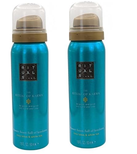 Image of RITUALS Foaming Shower Gel from The Ritual of Karma, With Summery Holy Lotus & White Tea - Hydrating, Cooling Properties Travel Size 2 x 50ml