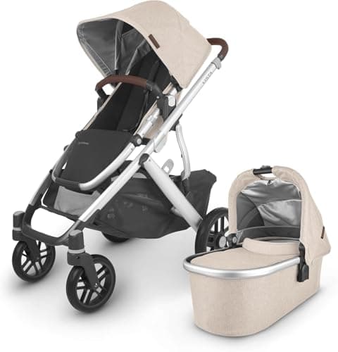 Image of UPPAbaby Vista V2 Pushchair – Declan – All in One, Convertible Baby Stroller, Includes Carry Cot & Toddler Seat, Pushchair Accessories, One Step Fold, Suitable from Baby to Toddler