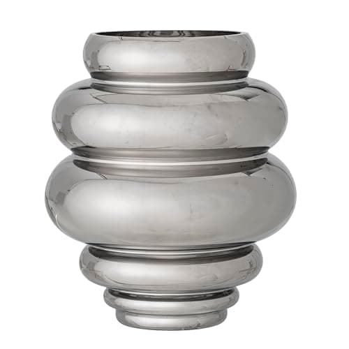 Image of Bloomingville Zorya Vase, Silver, Glass, Depth 21 x Height 24 cm