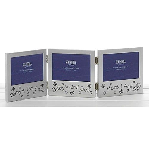 Image of Shudehill Baby Triple Ultrasound Scan Photo Frame 5" x 3", Silver