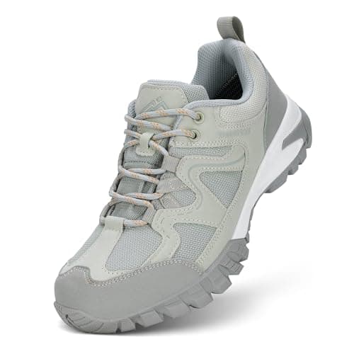 Image of CC-Los Waterproof Walking Shoes for Women, Lightweight Hiking Shoes for Outdoor Climbing Grey Size 4
