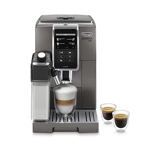 Image of De'Longhi Dinamica Plus ECAM 370.95.T, Coffee Bean Machine with Milk, Cappuccino and Espresso System, 3.5" TFT Touch Screen and App Control, Coffee Jug Function, 1450W, Titan