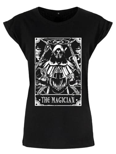 Image of Deadly Tarot - The Magician Ladies Premium Black T-Shirt-XXXL (UK 18-20)