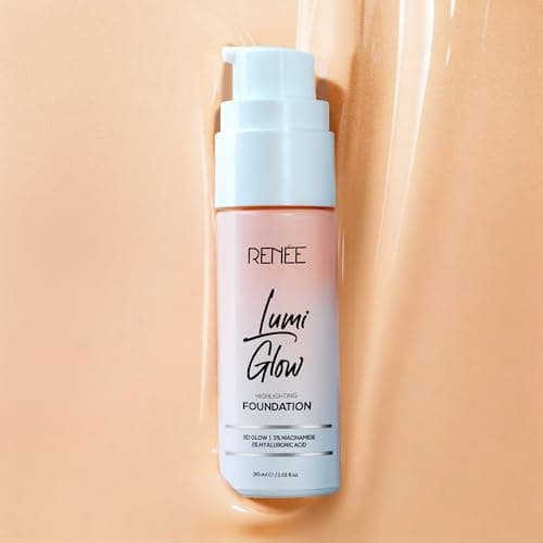 Image of RENEE Lumi Glow Highlighting Liquid Foundation -Glazed Bronz Dewy Finish, Buildable Coverage & 3D Glow Hydrates & Smoothens For Luminous Skin With Hyaluronic acid & Niacinamide 30ml Glazed Bronze