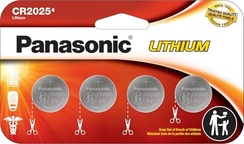 Image of Panasonic CR2025 3.0 Volt Long Lasting Lithium Coin Cell Batteries in Child Resistant, Standards Based Packaging, 4 Pack