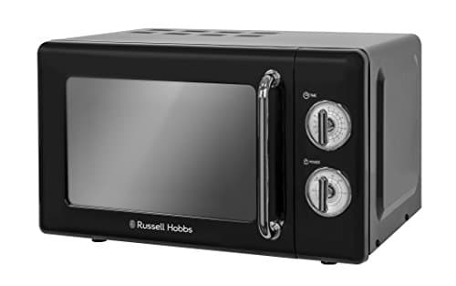 Image of Russell Hobbs RHRETMM705B 17 L 700 W Black Compact Retro Solo Manual Microwave with 5 Power Levels, Timer, Defrost Setting, Easy Clean