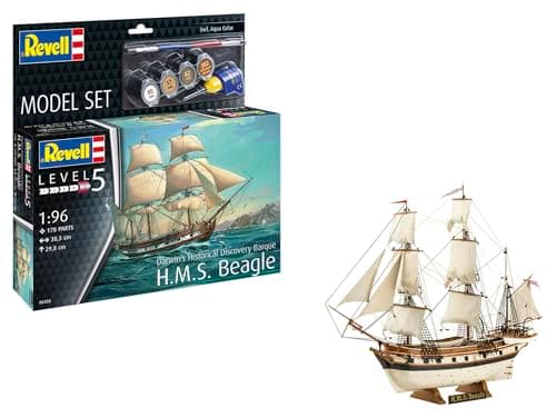 Image of Revell Model Set 65458 Model Set HMS Beagle 1:96 Scale Unbuilt/Unpainted Plastic Model Kit with Accessories