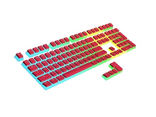 Image of Ranked Pudding PBT Keycaps | 112 Double Shot Translucent ANSI US & ISO Layout | OEM Profile for RGB Mechanical Gaming Keyboard (Red)