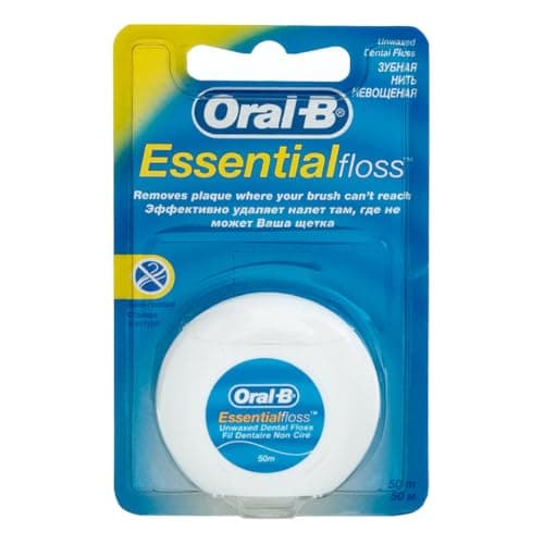 Image of Oral B 005012 Essential Floss - Unwaxed Floss, 50 m, 4-piece pack