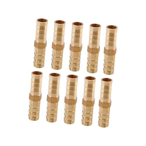 Image of 10Pcs Brass Barbed Tube Fittings Heat & for Plumbing Systems Repair & Maintenance Erosion Brass Tube Adapters